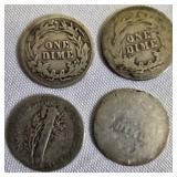 One dollar in coins consists of 10 dimes: 8 are Barbers and 2 are Mercury