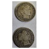 One dollar in coins consists of 10 dimes: 8 are Barbers and 2 are Mercury