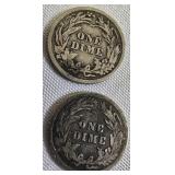 One dollar in coins consists of 10 dimes: 8 are Barbers and 2 are Mercury