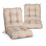 Eagle Peak Tufted Outdoor/Indoor Chair Cushions Beige $119.99 Retail - Brand New