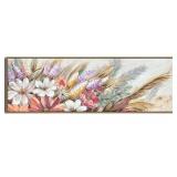 Colorful Flower Framed Canvas 13.5" x 40" $69.99 Retail - Brand New