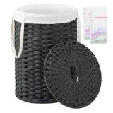 Laundry Wicker Hamper with Lid 19G Black $62.99 Retail - Brand New