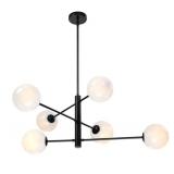 6 Light Globe Marble Glass Chandelier $107.99 Retail - Brand New