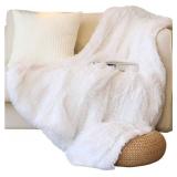 Fuzzy White Blanket 50" x 60" $39.99 Retail - Brand New