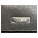 TUMI Leather Messenger Bag - Black Crossbody With Front Flap