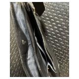 TUMI Leather Messenger Bag - Black Crossbody With Front Flap