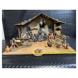 Nativity Scene Display with Stable & Village Accessories - 28 Inch Base