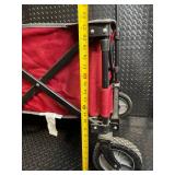 ULINE Folding Wagon - Red Collapsible Utility Cart with Telescoping Handle