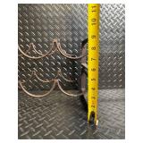 Vintage Wrought Iron 2-Tier Wine Bottle Rack - Rustic, 16 in Long