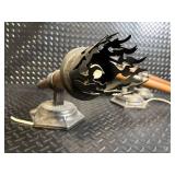 Vintage Torch-Style Wall Sconces with Wood Handles - Set of 3