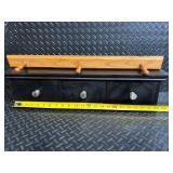 Black 3-Drawer Wall Cabinet & Wooden Peg Rack - 23 in. Long