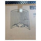 YJJ20047-R1 2-Panel Pet Gate with Support Feet - 24 in H, Black & White