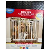 Carlson Extra Wide Walk-Through Gate with Small Pet Door - Fits Openings 29-44 in wide, 30 in high