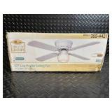 Turn of the Century 42-inch Low Profile Ceiling Fan (Eros) White with Opal Light - Model 355-4427