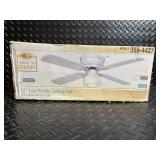 Turn of the Century 42-inch Low Profile Ceiling Fan (Eros) White with Opal Light - Model 355-4427