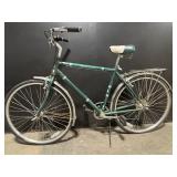 Schwinn Vintage Green City Bicycle with Rear Rack - 26in Wheels