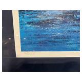 Sailboat Seascape Art Print - Framed Blue Ocean Scene, Signed