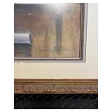 Framed Art Print - Woman at Piano with Vase of Flowers