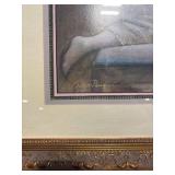 Framed Art Print - Woman at Piano with Vase of Flowers