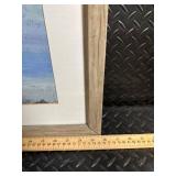 Abstract Seascape Painting - Framed Blue Ocean Horizon Artwork