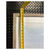 Abstract Seascape Painting - Framed Blue Ocean Horizon Artwork