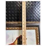 Sol Signature Oil Painting - Mediterranean Village Archway & Stair Scene in Ornate Frame