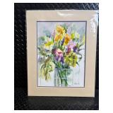 KNESS Floral Bouquet in Glass Vase - Framed Art Print