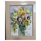 KNESS Floral Bouquet in Glass Vase - Framed Art Print
