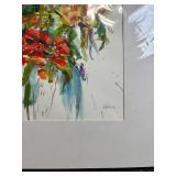 PK Watercolor #175 - Floral Bouquet Watercolor Painting, White Mat