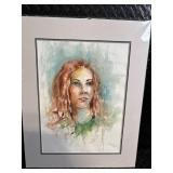 Patricia Kness Portrait Watercolor - Framed Artwork