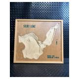 Stony Lake Contour Map - 595 Acres, 6 Miles Shoreline Wood Wall Art