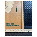 Stony Lake Contour Map - 595 Acres, 6 Miles Shoreline Wood Wall Art