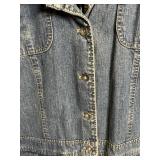 DKNY Jeans Denim Jacket - Embroidered Sleeves - Size XL