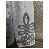 DKNY Jeans Denim Jacket - Embroidered Sleeves - Size XL