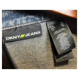 DKNY Jeans Denim Jacket - Embroidered Sleeves - Size XL