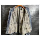 DKNY Jeans Denim Jacket - Embroidered Sleeves - Size XL