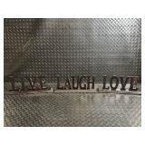 Live Laugh Love Metal Sign on Base - Rustic Tabletop Decor