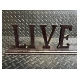 Live Laugh Love Metal Sign on Base - Rustic Tabletop Decor