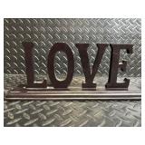 Live Laugh Love Metal Sign on Base - Rustic Tabletop Decor