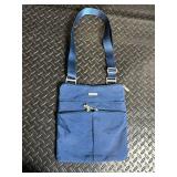 Baggallini Blue Nylon Crossbody Bag - Adjustable Strap, Front Zip Pocket
