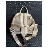 Beige Nylon Backpack Daypack - Top Handle, Adjustable Straps