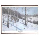 Lamp Shade Set of 3 - Silver Metallic Fabric & Navy Drum Shades