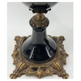 Pair of Neoclassical French-Style Black Vases / Urns with Gilt-Bronze Mounts