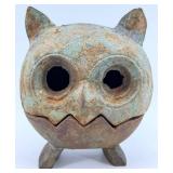 Vintage Owl-Shaped Vintage Cast Iron Figure - Made in Japan - 5.4 in tall