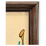 Vintage MCM Robert Lyons Abstract Artwork - Framed