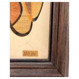 Vintage MCM Robert Lyons Abstract Artwork - Framed