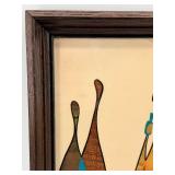 Vintage MCM Robert Lyons Abstract Artwork - Framed