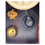 Antique Mantel Clock - Hand-Painted Floral Case With Glass Door