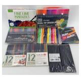 Art Supplies Lot: Crayola Fine Line Markers 40 & 60-Color Dual Tip Pens and more - NIB!
