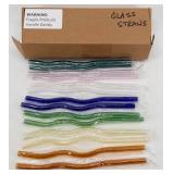 Glass Straws - Assorted Colors - NIB (Lot of 14)